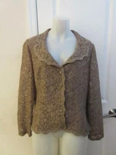 WOMENS TALBOTS TAN FLORAL LACE BUTTON DOWN SHIRT WITH LINING - SIZE 14