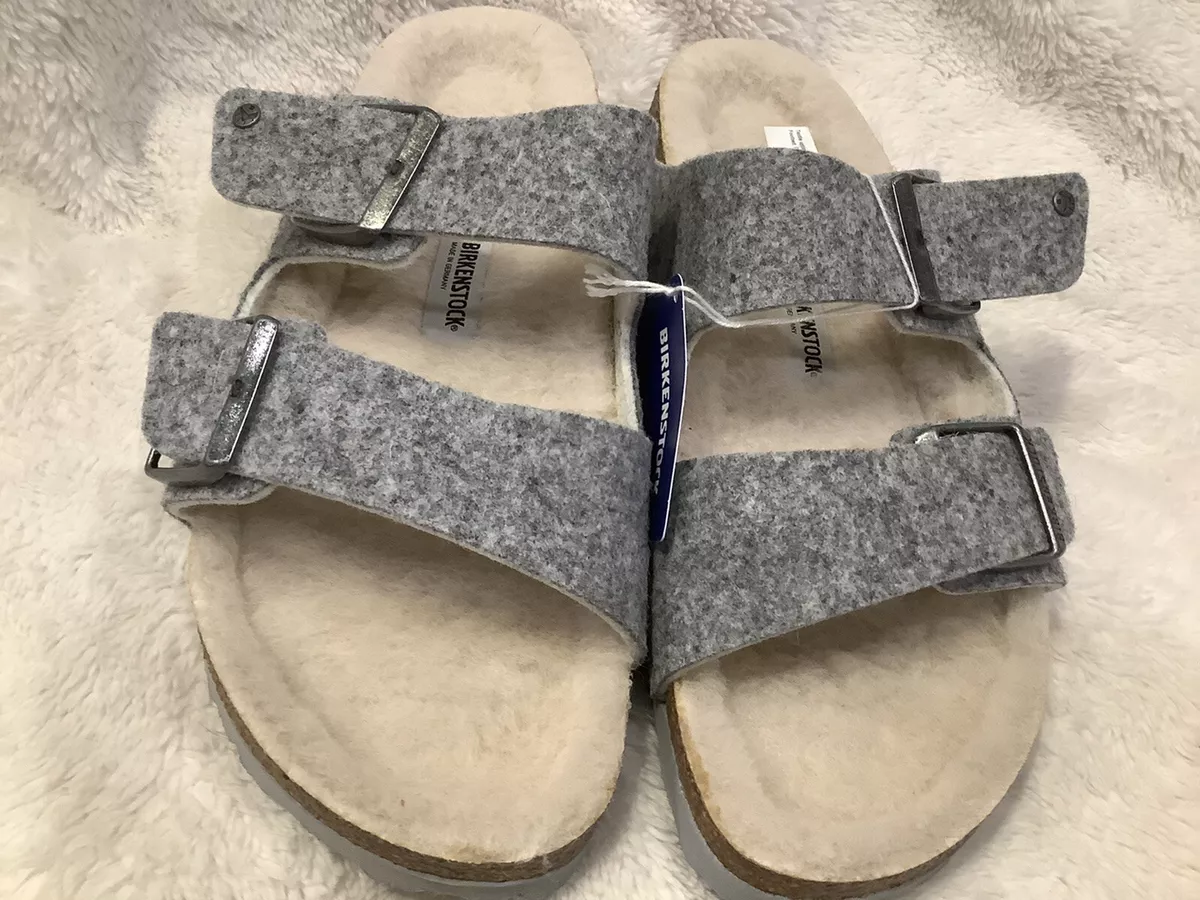 Grey wool cheap birkenstock sandals