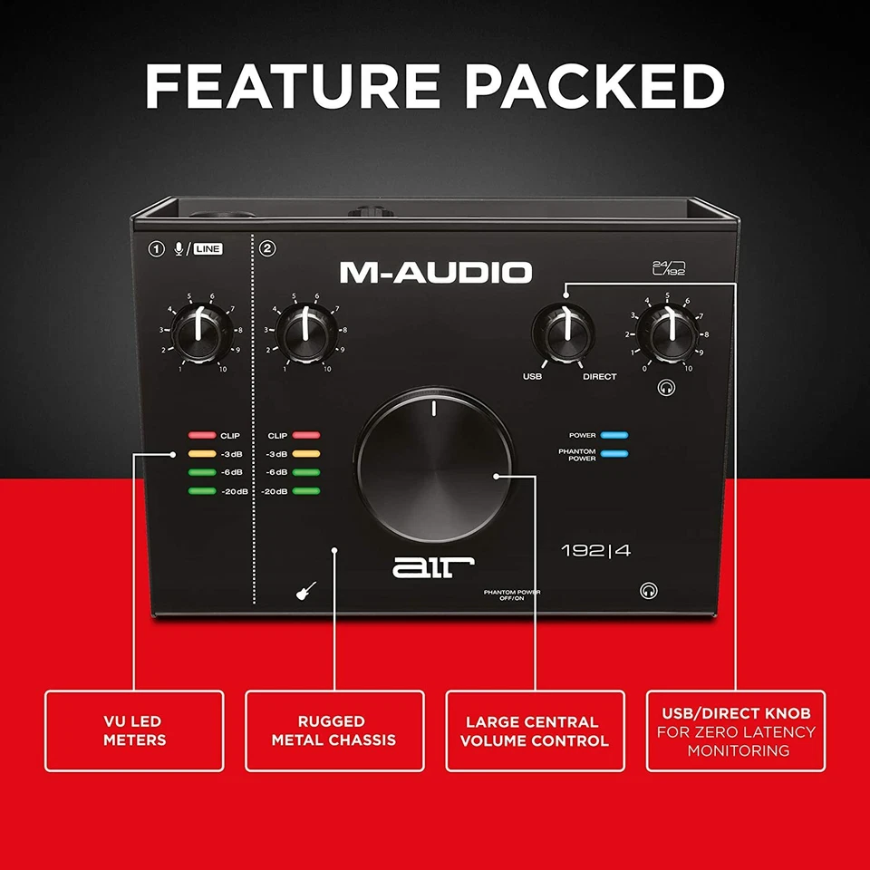 M-AUDIO AIR 192 4 INTERFACCIA AUDIO MIDI USB 2 IN / 2 OUT CON 1 INGRESSO PER MIC - Immagine 4 di 4