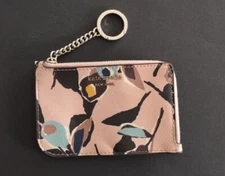 Kate Spade Cameron Paper Rose Card Holder Wallet L-zip with Key Ring