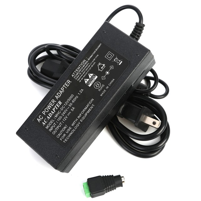 DC 12V 5A 60W POWER SUPPLY ADAPTER TRANSFORMER FOR LED STRIP SMD 5050