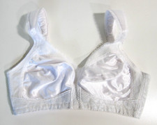 Vintage Playtex 18-Hour White Satin Lace Wide Strap Support Bra Women 36C