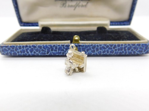 Sterling Silver Piano Man Piano Player Charm Pendant Vintage c1970