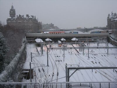 Photo 12x8 Waverley Bridge and Station west end Edinburgh Two blue AirLink c2010
