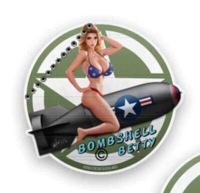 ベティさん専用リンク Bombshell Betty WW2 Pin Up Sexy Vintage Babe Sticker Nose Art