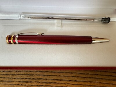 Cartier カルティエ　ボールペンTRINITY PLAQUE ORG Authentic Cartier Trinity ball pen - 3 gold rings. Original box