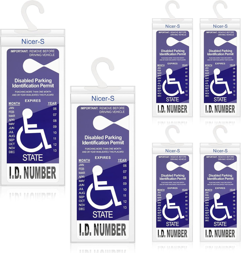 6 Pieces Handicap Placard Holder for Auto Ultra Transparent Disabled Parking Pla