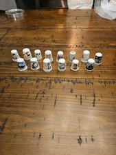 Lot of 14 Thimbles Porcelain Marked