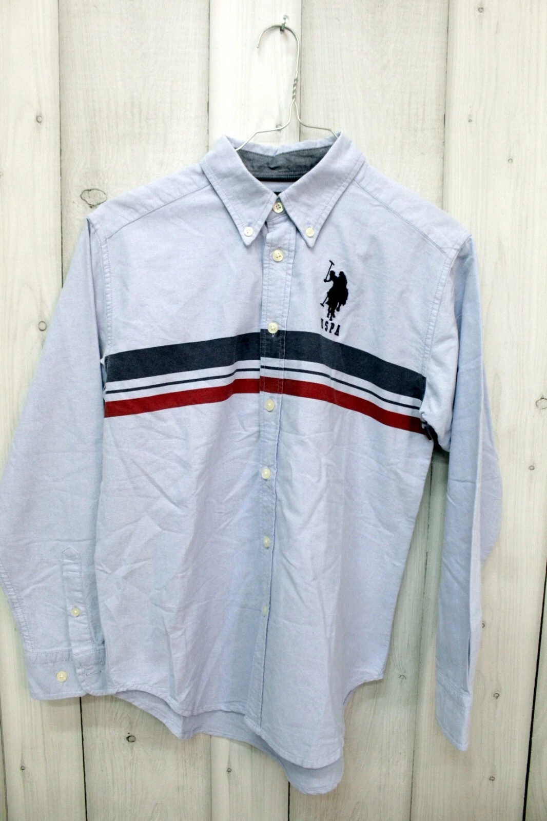 Us Polo Assn Men's Shirt Size XS Blue Cotton Long Sleeve Logo