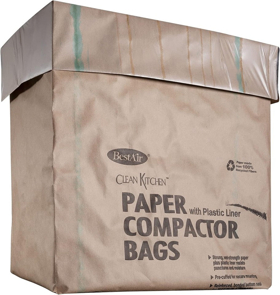 12 Bags BestAir Heavy Duty Trash Compactor Bags 16'' D x 9'' W x 17'' H