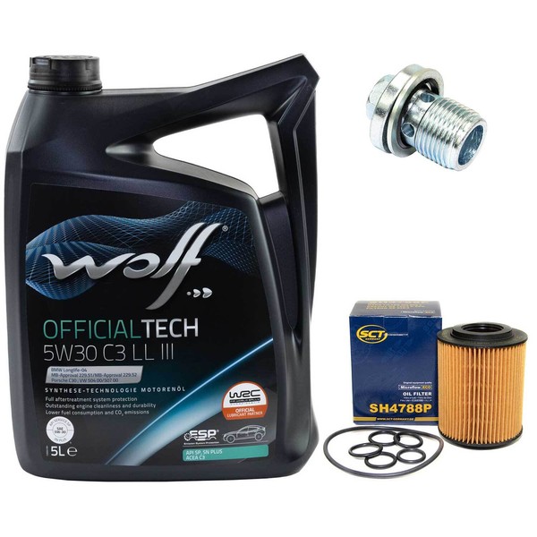 MotoröL Set 5W30 5 Liter + ÖLfilter + ÖLablassschraube FüR Opel Astra J 2.0 Cdti-image