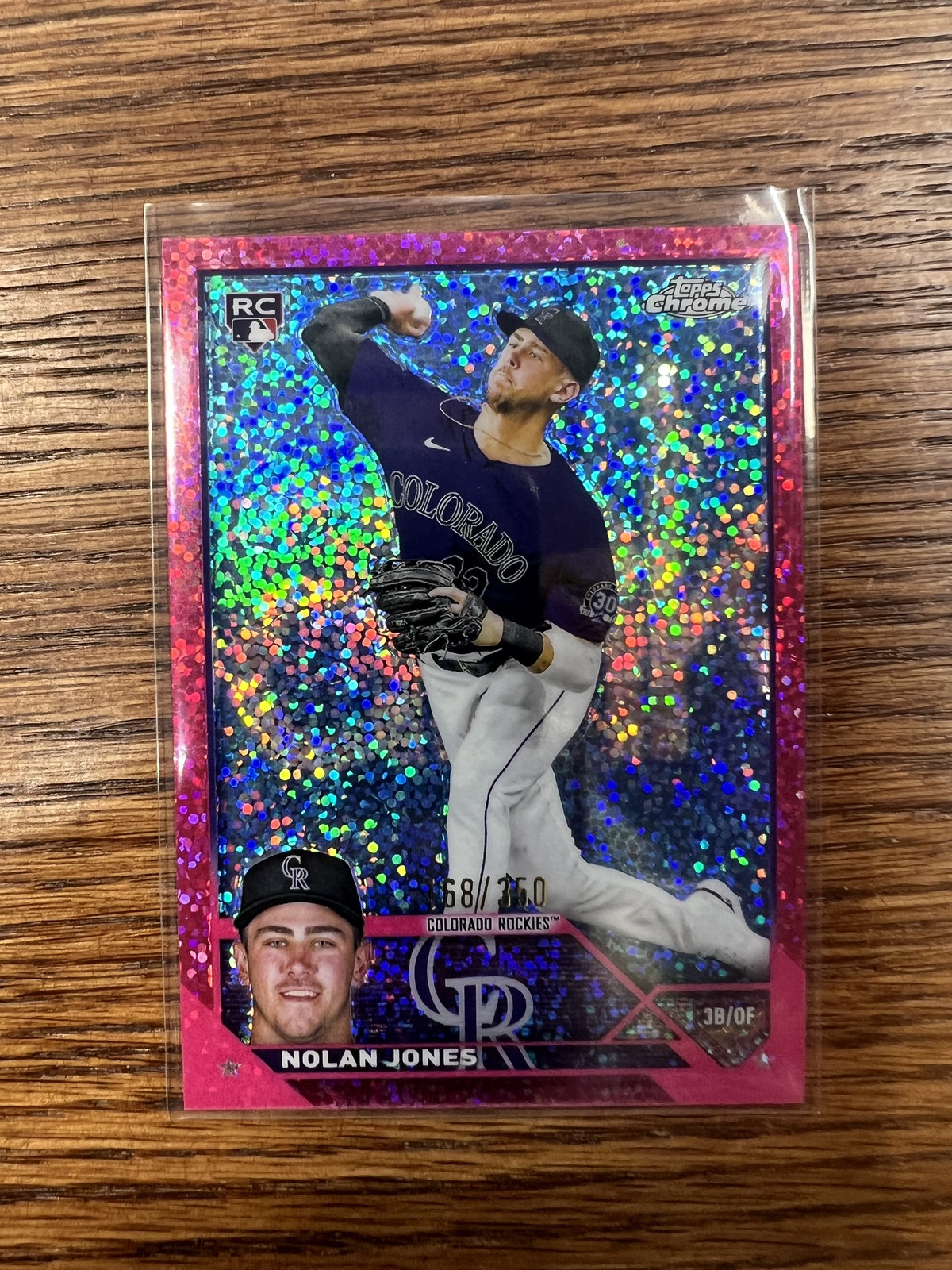 2023 Topps Chrome #43 Nolan Jones Magenta Speckle Refractors #/350