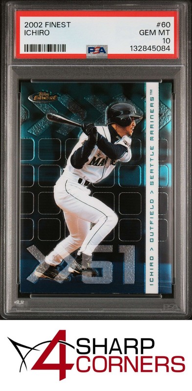 2002 FINEST #60 ICHIRO SUZUKI MARINERS HOF PSA 10
