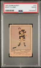 1951 PARKHURST PENTTI LUND 31 GOOD RC PSA 2 HOCKEY BOSTON BRUINS