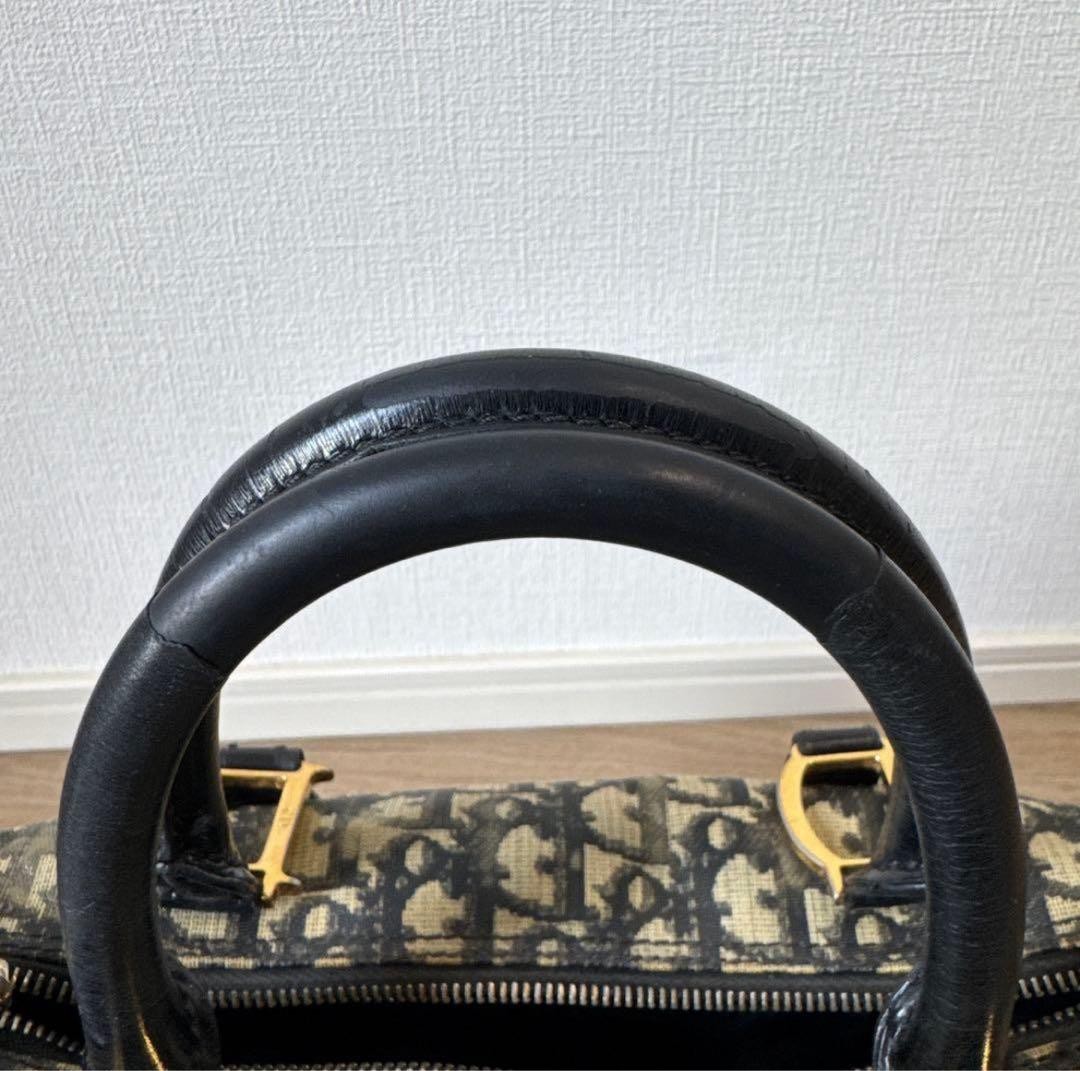 CHRISTIAN DIOR Canvas Leather Mini Boston Bag Black Oblique Hardware Vintage thumbnail 20