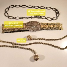 Set of 3 Vintage-Style Chain Belts