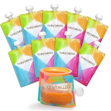 Baby Brezza Reusable Food Storage Pouches, 10 Count Pack of 1 , Multi
