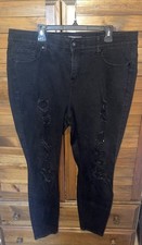 Torrid Women's Black Distressed Bombshell Skinny Jeans Size 22