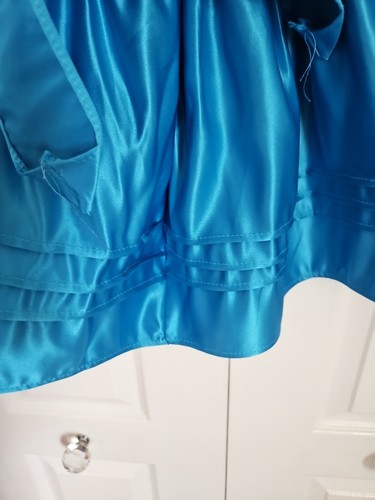 Vintage Jo Lene Toddler Girls 12 Months Blue Satin Dress Tie Back. - Picture 8 of 9
