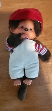 Sekiguchi Monchhichi Vintage Monkey Plush 1974 Small Red Hat Overalls