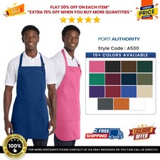 Port Authority A500 Unisex 100 Cotton Twill Full-Length Apron With Pockets