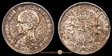  Alfonso XIII 1 Peseta (4,97 gramosg) 1891 *18-91* Madrid PG·M CAL-53 EBC-