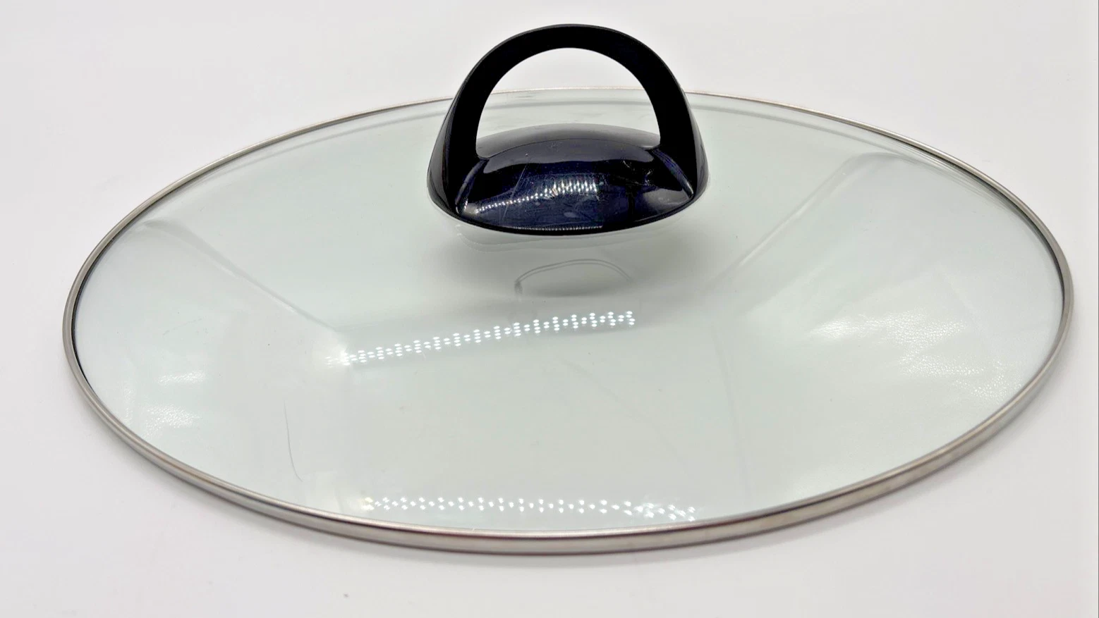Crock Pot Slow Cooker Oval Glass REPLACEMENT LID COVER 10”x13 Black Angle Handle