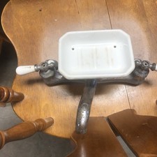 Vintage Faucet with Soap Holder Hot Cold Handles Chrome/Silver Clawfoot Tub