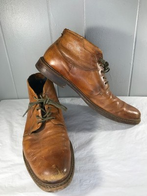 Daniel Hechter Leather Brown Solid Chukka Lace Up Boot Men's Sz UK 44 US 10.5/11