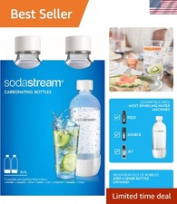 Pack of 2 Dishwasher Safe 1L Carbonating Bottles for Fresh Sparkling Water