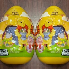 Set/2 Winnie The Pooh Yellow Easter Eggs Filled W/ CANDY STICKERS 2026