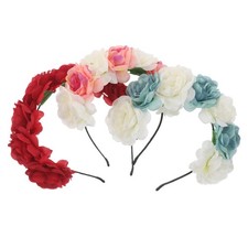 3 Pcs Floral Headbands Flower Headpiece for Wedding Hair Accessory