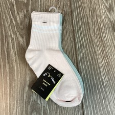 Art Class Mid Crew Socks 2 Pairs M 9-2.5 Girls Pink Gray