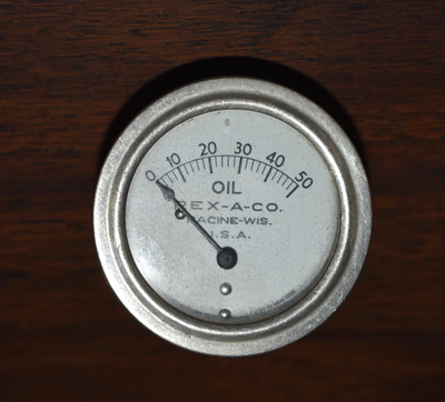 #ad REX A CO White Faced Oil Pressure Gauge 0 50 LB A Ford SCTA Winfield Vintage $50.00