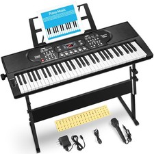 New Best 61 Key Keyboard Piano with Stand, Portable Electric Kit for Beginners