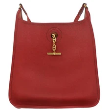 Hermes Rouge Garance Togo Vespa PM Shoulder Bag R□G 154678