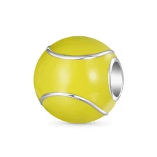 Tennis Ball Charm Fit Bracelet Necklace, 925 Sterling Silver