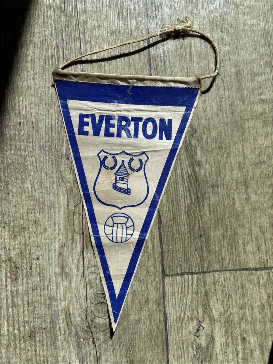 Fanion Everton FC – Wimpel / Pennant Vintage Années 90 – Très Bon état
