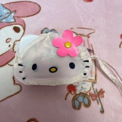 Hello Kitty Rosa Nylon Öko Tasche Rucksack Blumenmuster Selten Vintage 30x35cm