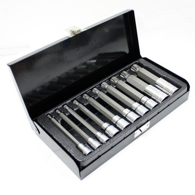10 pc XZN Triple Square LONG Spline Socket Bit Set