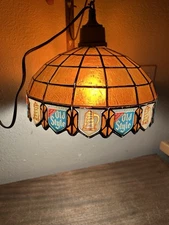 Vintage 10" Heileman's Old Style Beer Hanging Tiffany Style Plastic Lamp Shade