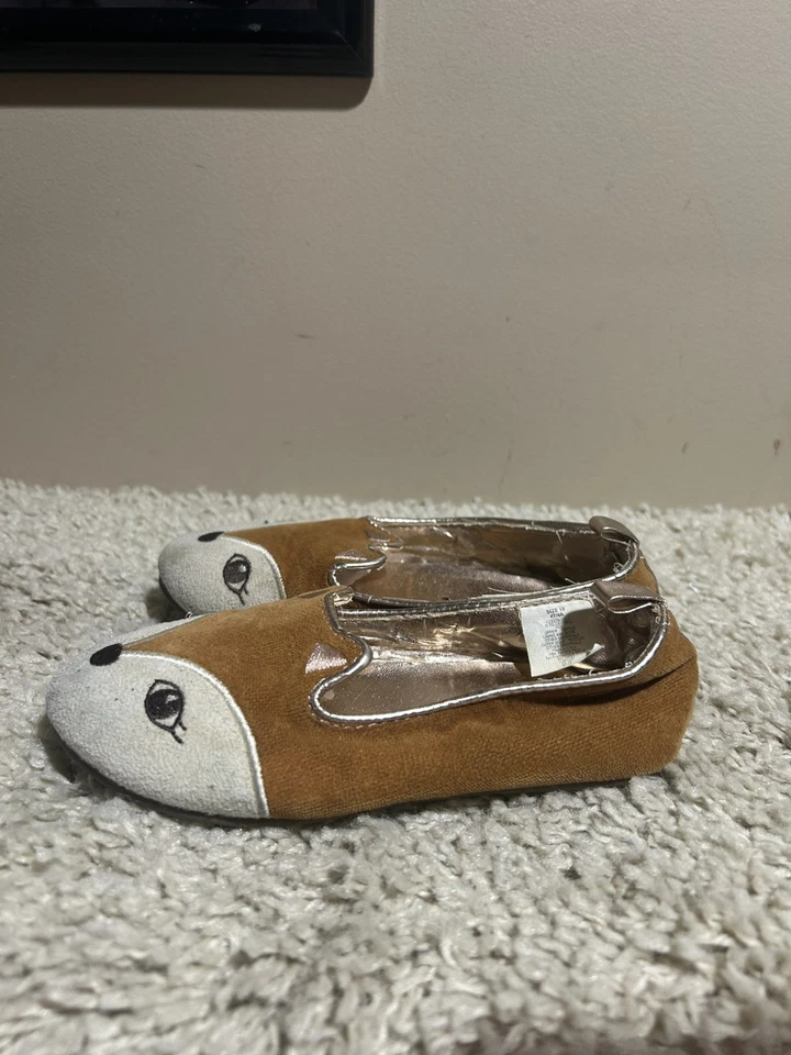 Old Navy 学步儿童 小女孩 棕褐色 狐狸 圣诞夜 异想天开 乐福鞋 尺码 10  — 第 3/4 张图片