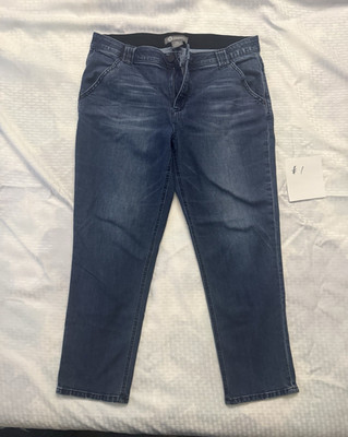 Democracy Women's Blue Denim Straight Jeans Size 12 Zip/Button 5-Pocket