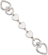 1Pcs Heart Purse Extender Chain Silver White Bag Chain Extender Purse Strap Exte