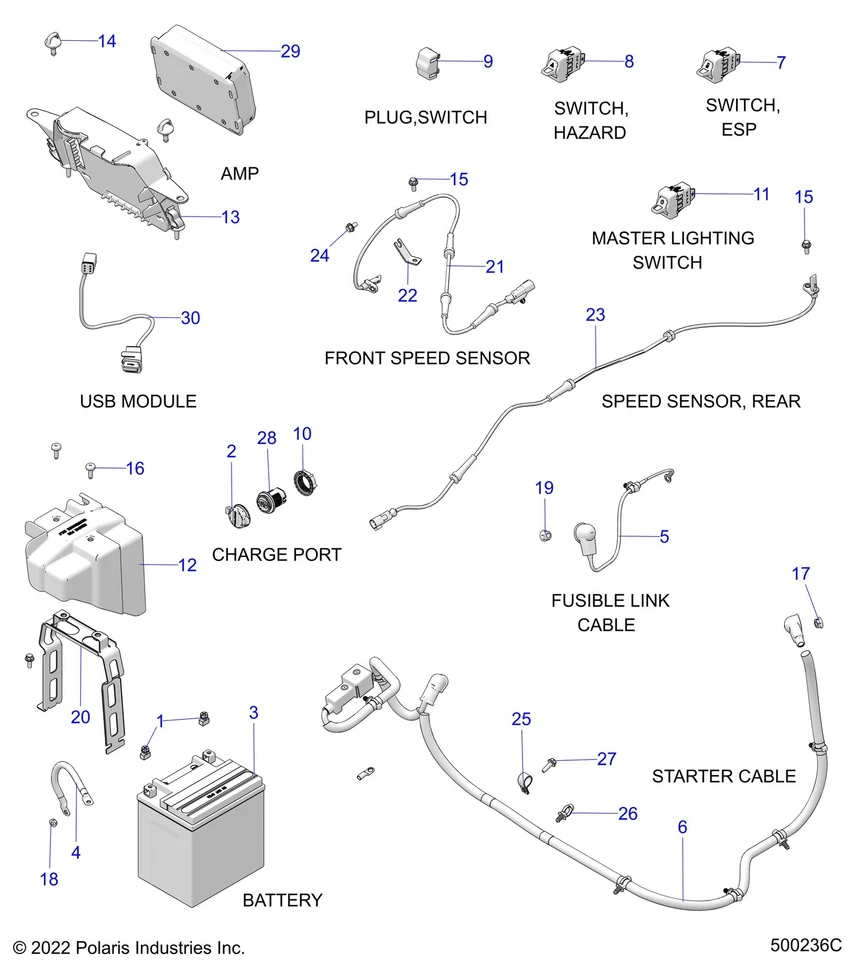 Polaris Rocker Plug Switch, Genuine OEM Part 4018508, Qty 1 - Image 2 of 2