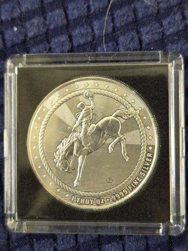 Scottsdale Mint 1 Oz .9999 Silver Art Round Ride for Brand Rodeo Bucking Bronco