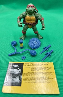 Teenage Mutant Ninja Turtles Movie Star Raph Blue Accessories and Weapons Rare