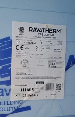 Ravatherm XPS 300 WB 1250x600 mm XPS Dämmplatte (80mm stark) 0.033 W/mK