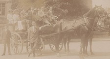 RPPC Postcard Horse Drawn Charabanc Brake Carriage Group Outing Social History