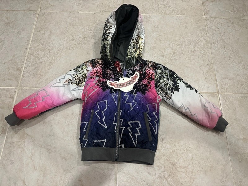 Paper Wings Puffer Bomber Jacket Northern Lights Size 7